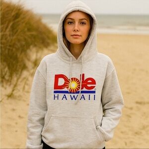 Dole Hawaii Light Grey Hoodie Size Medium